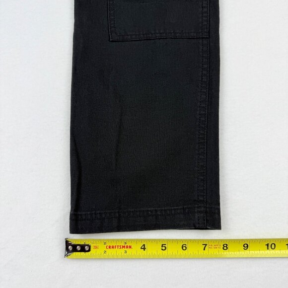 Von Dutch Men's Eye Logo Patch Double Knee Patch Black Utility Pants 32x32 NWT - Picture 12 of 12